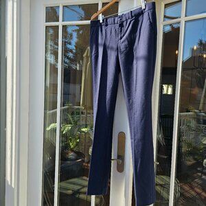 GAP True Straight dark navy blue wool blend pantsuit trousers